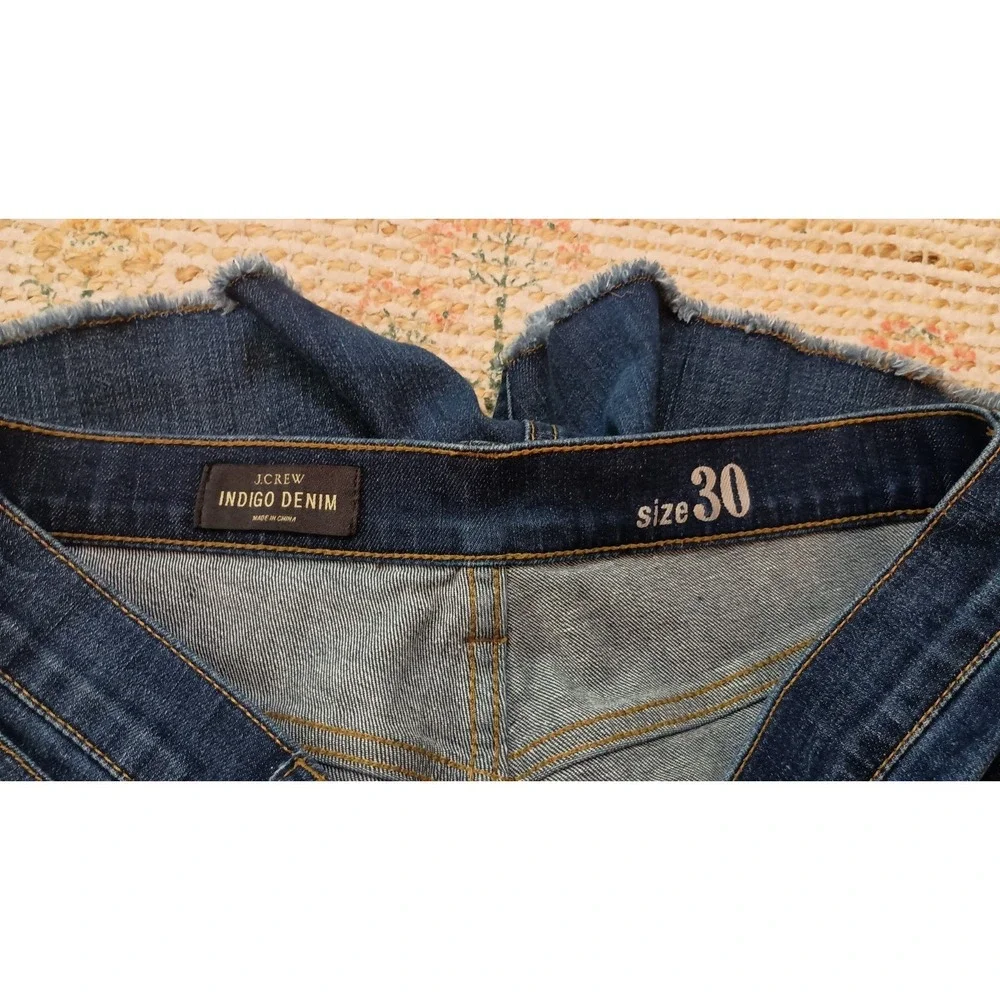 J.Crew Indigo Denim Size 30 Raw Hem Stretch Denim Shorts
